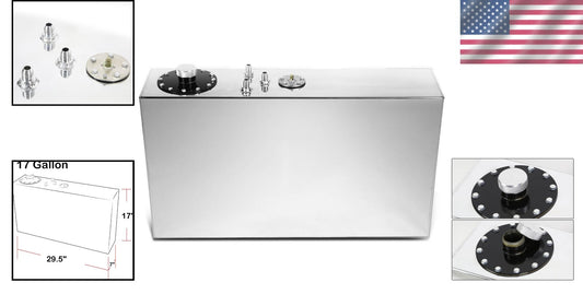 Universal Fit 17 Gallon Aluminum Fuel Tank - Perfect for Racing Applications