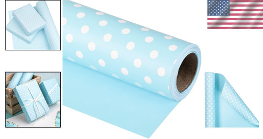 Stylish 30-Inch Baby Blue Wrapping Paper - Ideal for Birthdays, Showers & Crafts