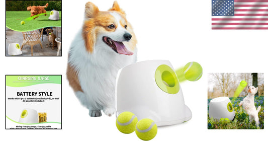 Automatic Dog Ball Launcher - Interactive Fetch Toy with Adjustable Distance