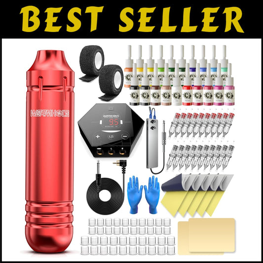 Complete Tattoo Machine Kit for Beginners with 20 Colors - Ergonomic Design