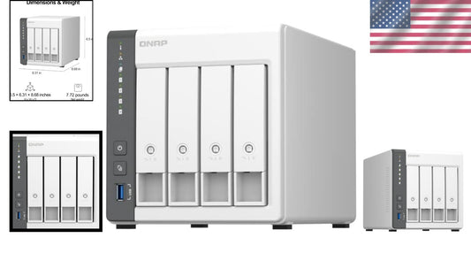 Effortless Backup 4 Bay NAS with Diskless Design, Secure File Access Anywhere