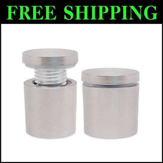 50 Stainless Steel Standoffs - 1 X 1 Inch Mounts for Glass Panels and Signs