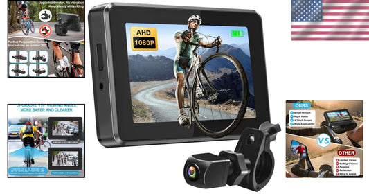 1080P AHD Bike Rear View Camera with 4.3'' Display - Safer Cycling Experience