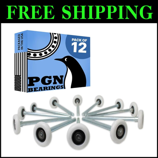 12-Pack of Low-Friction 2" Nylon Garage Door Wheels - Quiet Operation with Seals