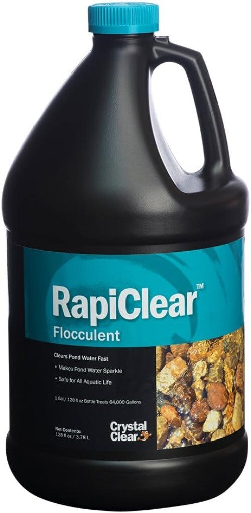 Natural RapiClear Liquid Flocculent - Treats 64,000 Gallons Safely for Fish