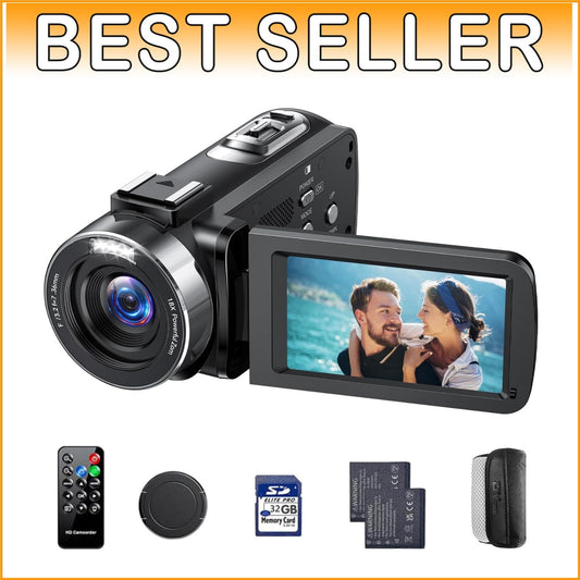 42MP 4K Video Camcorder with Rechargeable Batteries & USB Webcam Function
