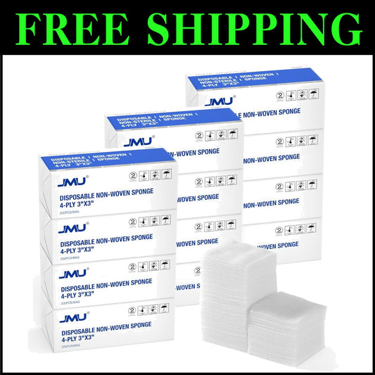 2400 Bulk Non Woven 3x3 Gauze Pads - Ideal for First Aid Kits and Dental Clinics