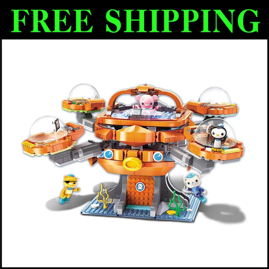 Building Block Octonauts Playset with Barnacles, Kwazii & 698 Bricks - Ages 8+