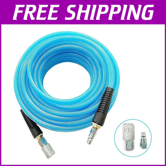 Durable 50ft PU Reinforced Non-Kinking Air Hose with Brass Quick Coupler