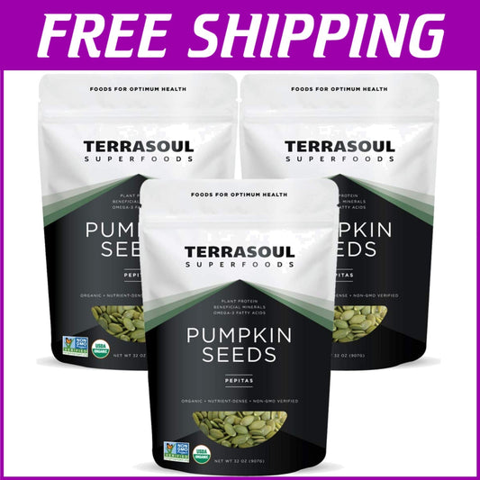 Fresh Unsalted Organic Pumpkin Seeds, 6 Lbs - 30-Day Money-Back Guarantee