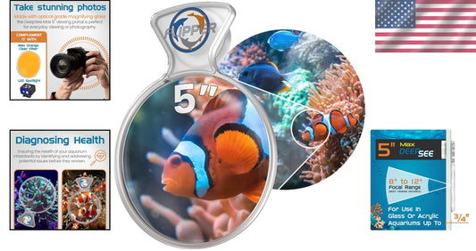 Lightweight 5" Aquarium Magnifying Glass - Ideal for Underwater Videography