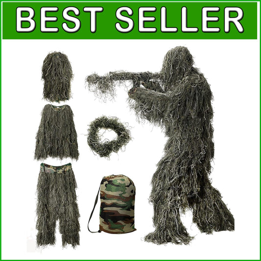 3D Camouflage Ghillie Suit - All-in-One Hunting Outfit with Carry Bag