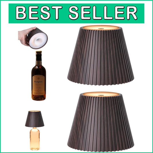 2 Pack Wireless Bottle Lamps - Cordless Rechargeable Table Decor with 3 Brigh...