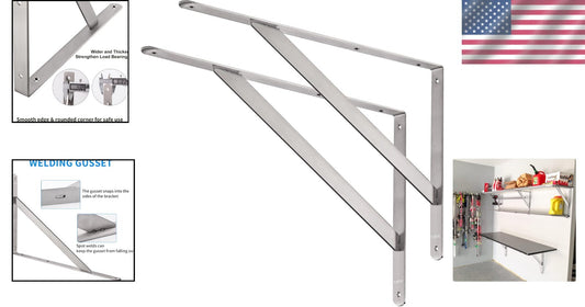 Stainless Steel 20" Shelf Brackets - 550lb Capacity, Ideal for DIY Projects