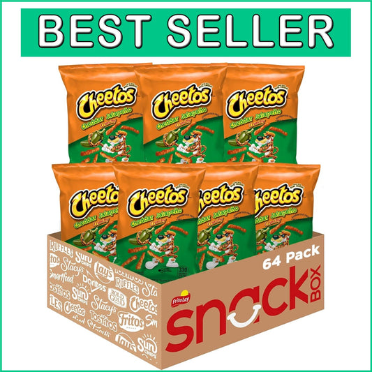 Crunchy Cheddar Jalapeno Cheese Snacks - 64 Count Pack for Bold Flavor