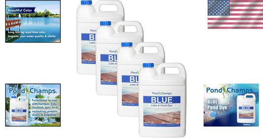 Royal Blue Pond Dye - 4 Gallon Value Pack for Healthy Fish and Vibrant Waters