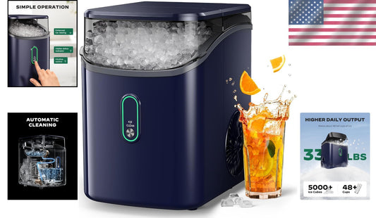 Compact Nugget Ice Maker - 33 lbs/24H, Perfect for Parties & Refreshing Drinks