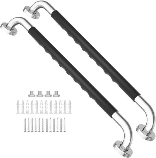Dual 24-Inch Anti-Slip Grab Bars for Elderly & Handicap Support - Easy Install