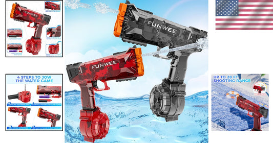 High Power Long-Range Electric Water Blasters - 2 Pack for Kids' Pool Parties