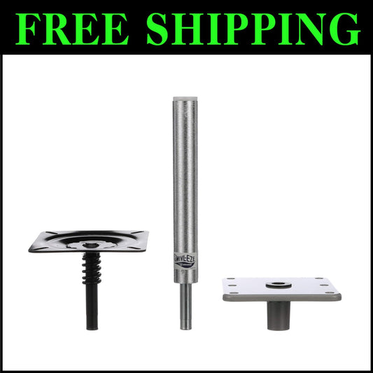 11-Inch Brushed Aluminum Boat Seat Pedestal with 7 Inch Base for Universal Fit