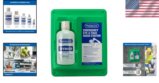 Quick-Access Eyewash Station with 32 oz Bottle - Essential Safety Equipment
