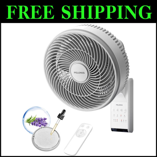 9" Wall Mount Fan with 90° Tilt: Oscillating & Remote-Controlled for All Rooms