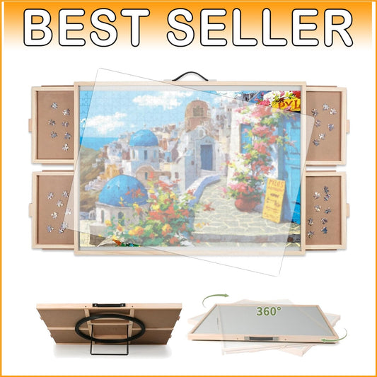 Space-Saving Portable Puzzle Board with Non-Slip Surface for 1500-Piece Puzzles