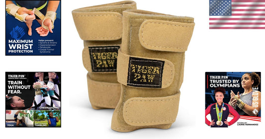 Adjustable Gymnastics Wrist Supports - Youth-Sized Leather Brace Set for Girls