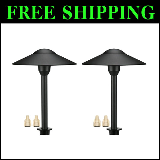 Elegant 12V LED Pathway Lights - Durable Waterproof Landscape Lighting 2-Pack