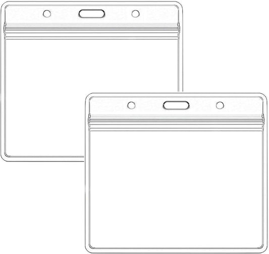 Convenient 300-Pack Waterproof Horizontal ID Card Holders with Pre-Punched Holes