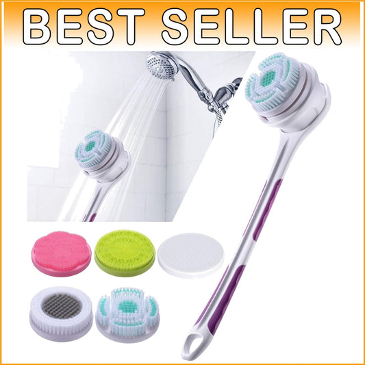 Electric Back Brush and Bath Scrubber: 5 Attachments for Ultimate Cleansing