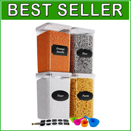 Clear Airtight Food Storage Containers, Stackable & BPA-Free – Set of 4, 7qt