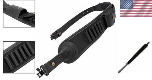 Elegant Canvas Rifle Sling with Shell Holder - Durable & Non-Slip Design