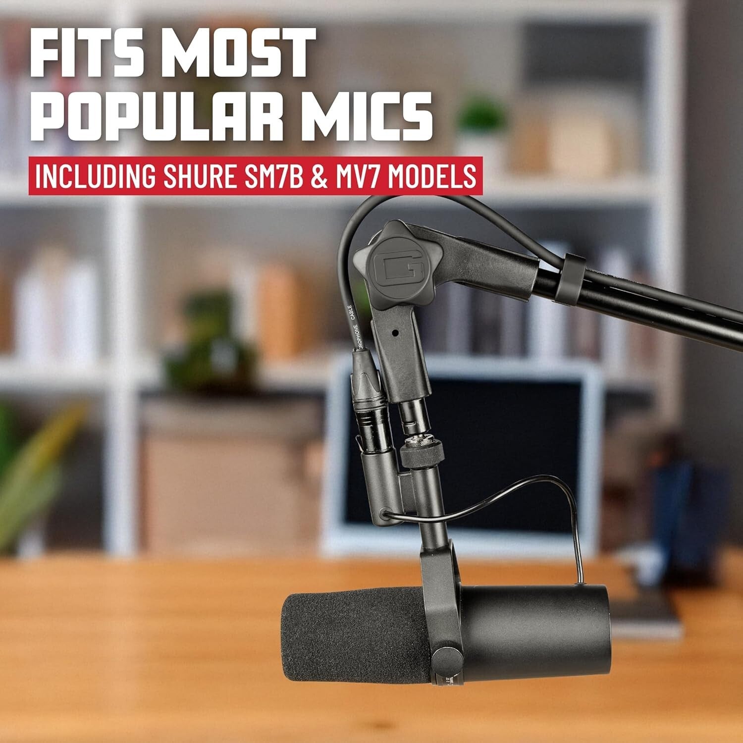 360-Degree Rotating Boom Arm - Ideal Desk Mic Stand for Podcasts & Broadcasts