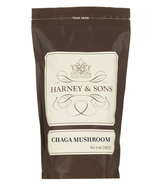 Calming 50-Pack Chaga Mushroom Tea Sachets - 100% Herbal, Rich in Antioxidants