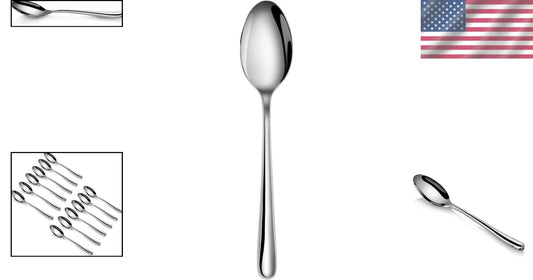 Elegant 12-Piece Stainless Steel Teaspoon Set - Classic Rain II Design
