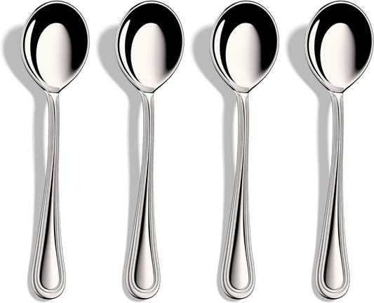 Classic 7-Inch Stainless Steel Soup Spoons - Set of 12 for Elegant Dining