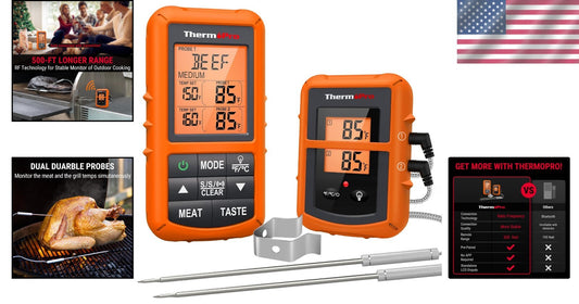 Digital Bluetooth Meat Thermometer with Dual Probes - 500FT Wireless Range