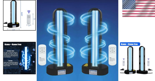 Dual Function UVC Light - 38W Ozone & Ozone-Free UV Sanitizers, 2 Pack