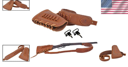 Ergonomic Leather Buttstock with Adjustable Rifle Sling for .30-30 & Beyond