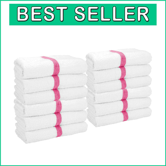 All-Purpose Quick-Dry Bath Towels - 6 Pack of 22x44 in Cotton Towels in Pink