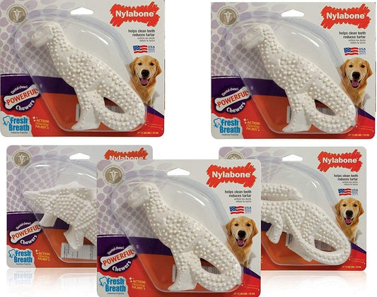 Durable 5-Pack Power Chew Dental Toys for Medium Dogs – Assorted Dinosaurs