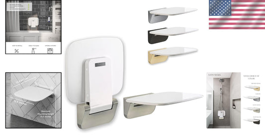 Compact & Modern Shower Bench - Fold Down Shower Seat with 350lbs Capacity