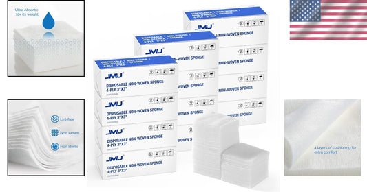 2400 Bulk Non Woven 3x3 Gauze Pads - Ideal for First Aid Kits and Dental Clinics