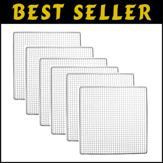 Compatible 6 Pack Stainless Steel Dehydrator Trays – 12" x 13" - No More Plastic