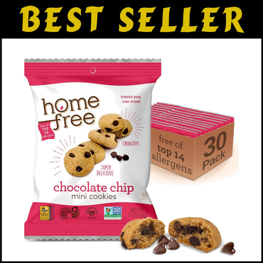 Kids Love These Gluten-Free Chocolate Chip Cookies - Nut-Free & Vegan, 30 Packs