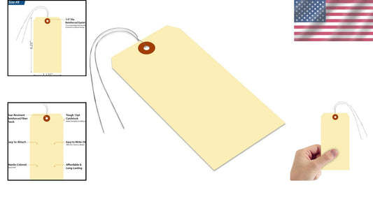 13pt Cardstock Shipping Tags - Bulk Pack of 1000 with Tear-Resistant Design