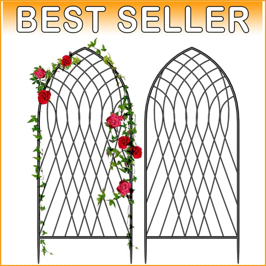 Amagabeli 2 Pack Large Metal Garden Trellis 75” x 31” - Elegant Plant Support