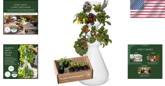 Medium Hydroponic Growing System with 24 Pre-Grown Plants - Self-Watering Tower