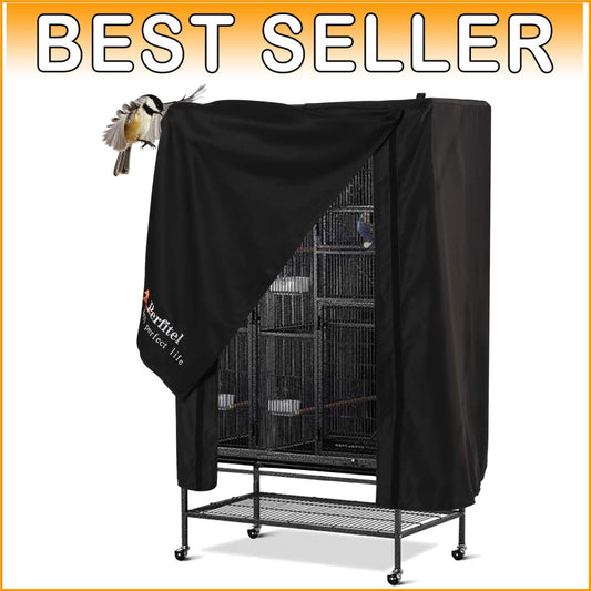 Fade Resistant and Washable Bird Cage Cover - Durable Black Nylon Twill Design